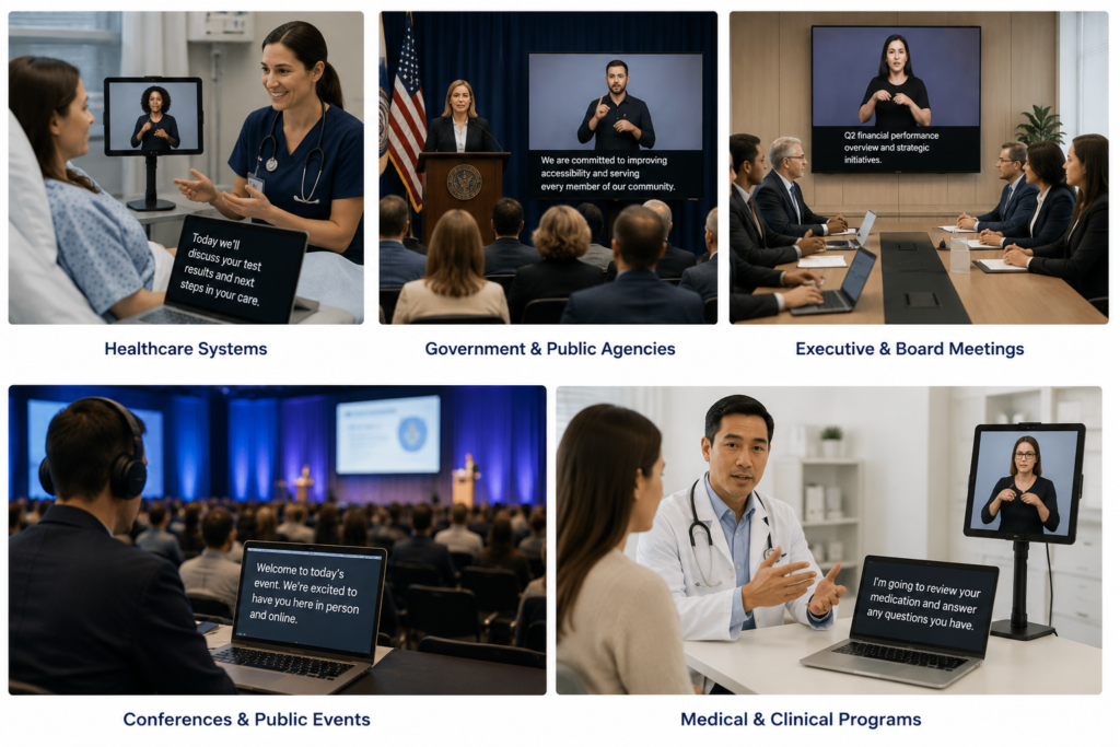 About Stellar Communication Accessibility communication services across healthcare, government, executive meetings, conferences, and clinical programs